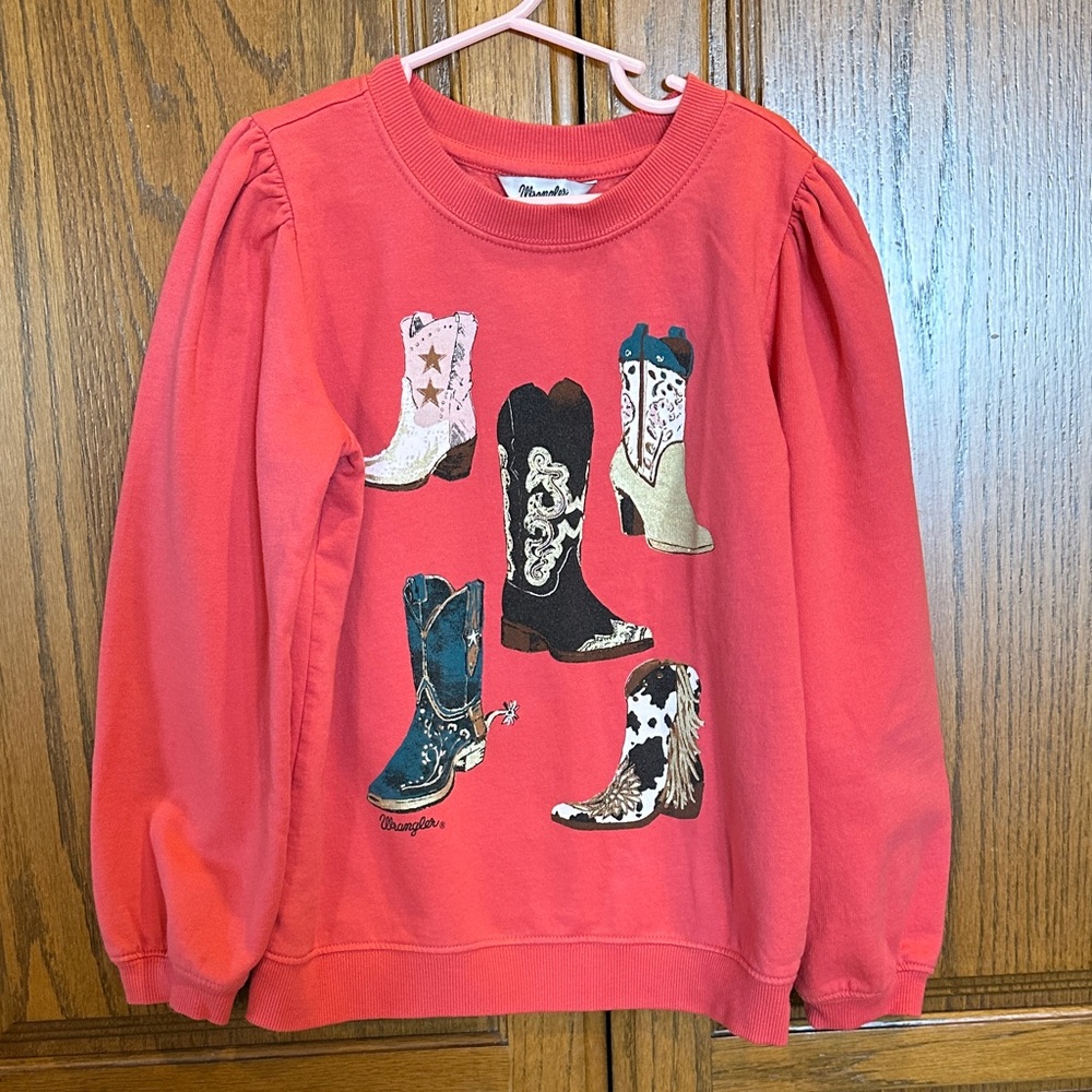 Wrangler girls boot sweatshirt